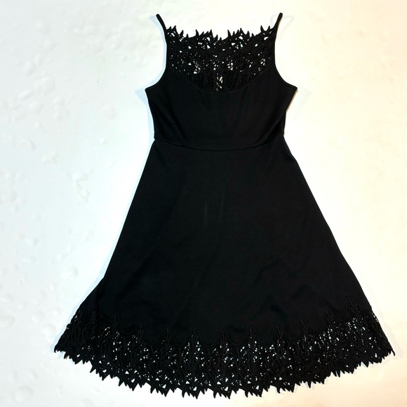 Free People Forget Me Not Black Crochet Trim Dress S - Picture 5 of 10
